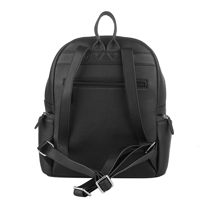 Rossi RSL89154 Черна дамска раница от естествена кожа