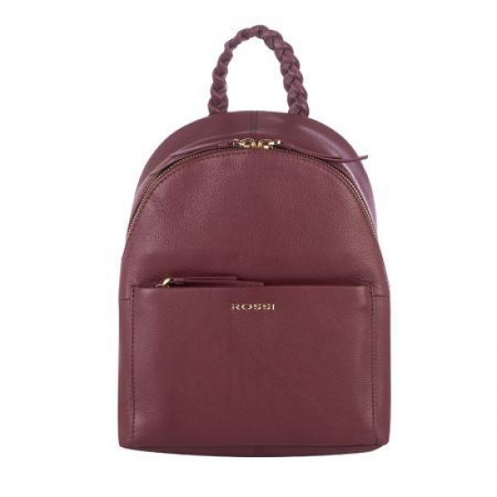 Rossi RSL95126 Дамска раница от естетвена кожа - виненочервена
